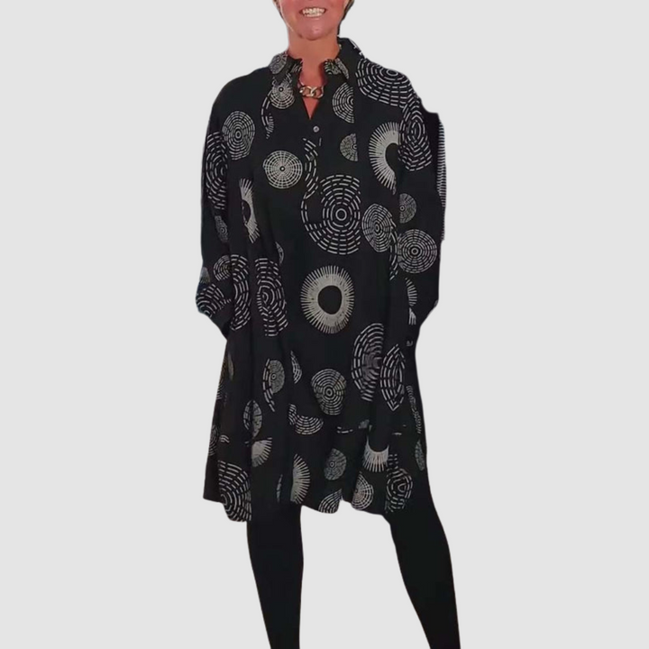 Darlene | Geometric Print Casual Lapel Dress