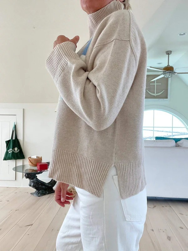 Retro Cashmere Turtleneck Sweater in Ski Design