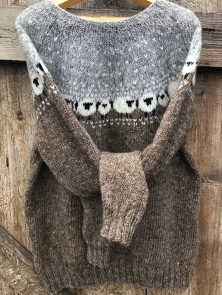 NORDIC™ | Stylish Winter Sweater Featuring Sheep Jacquard Design
