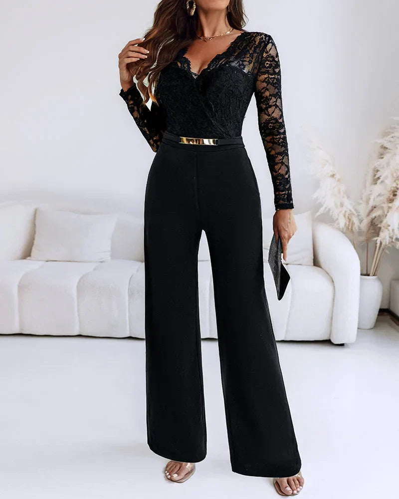 Thea | Long-Sleeved Jumpsuit with Zipper at the Back