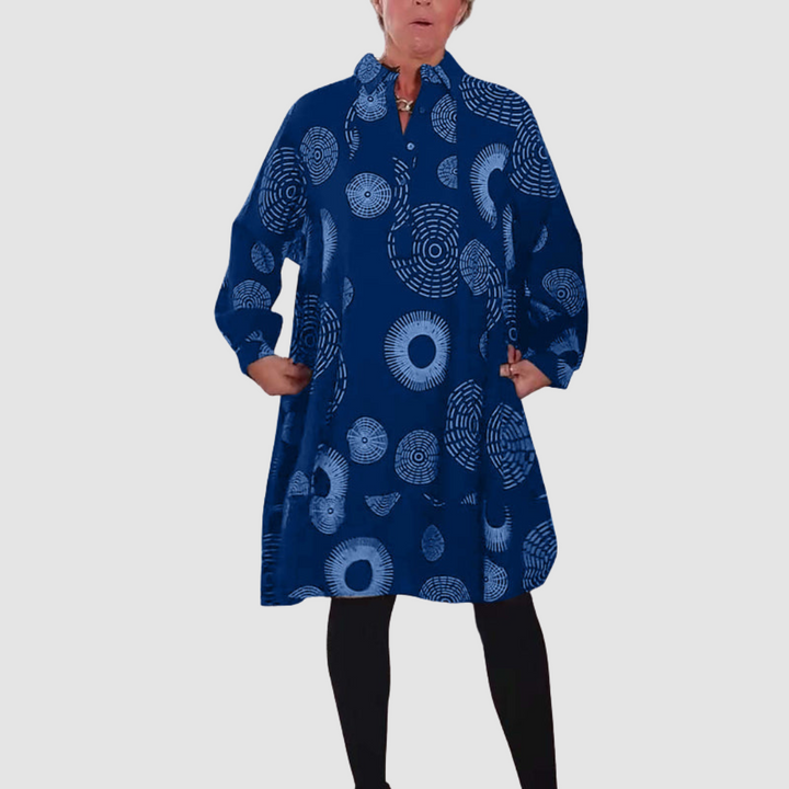 Darlene | Geometric Print Casual Lapel Dress