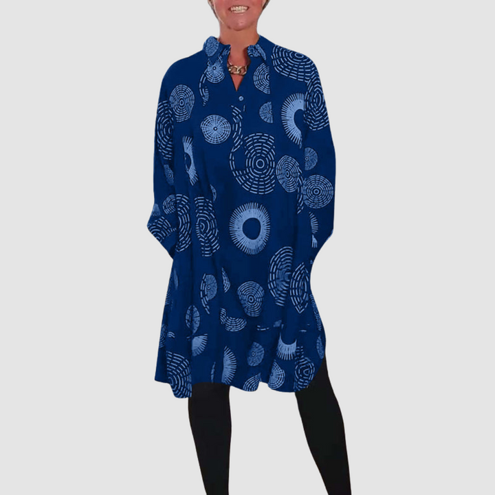 Darlene | Geometric Print Casual Lapel Dress