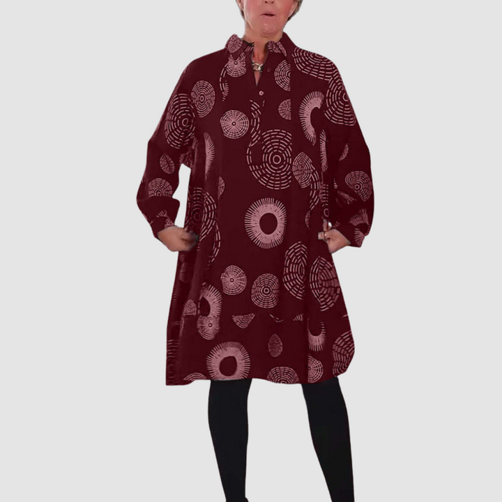 Darlene | Geometric Print Casual Lapel Dress