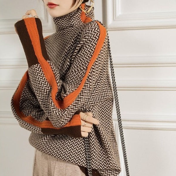 Annie | Herringbone Luxe Turtleneck