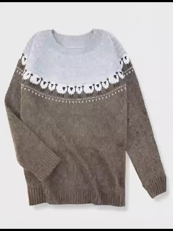 NORDIC™ | Stylish Winter Sweater Featuring Sheep Jacquard Design